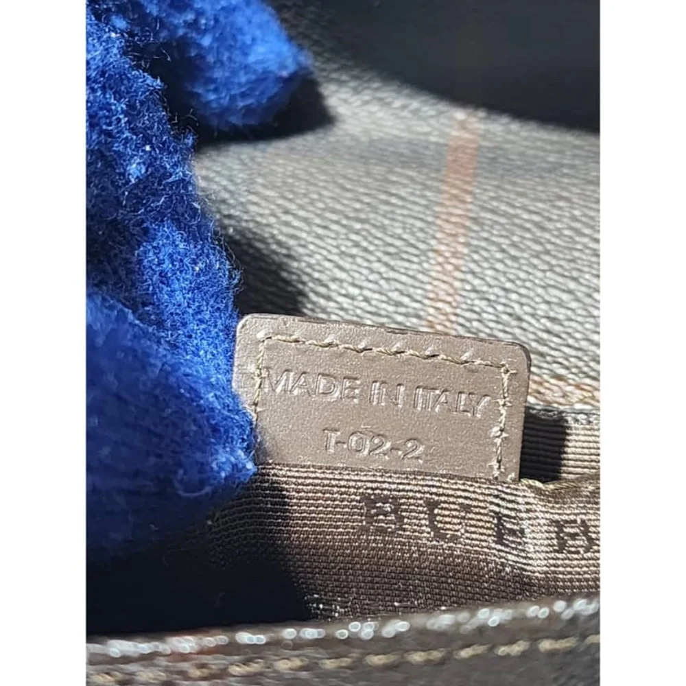 Authentic Burberry Canvas and Leather Clutch/Wristlet Dark Brown - Picture 9 of 12